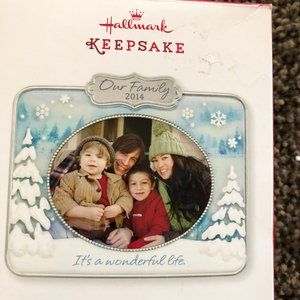 Hallmark Keepsake 2014 "Our Christmas" Family Ornament "It's a wonderful life"